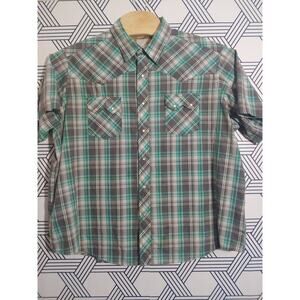 Mens Wrangler Western Fashion  Snap Shirt Size XL